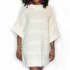 Plaited cable knit sweater dress